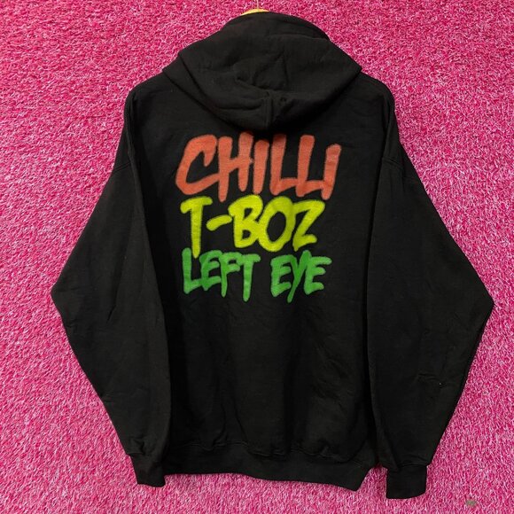 TLC Members Spell-Out Airbrush Urban Pop Group Hoodie Large - Picture 3 of 4